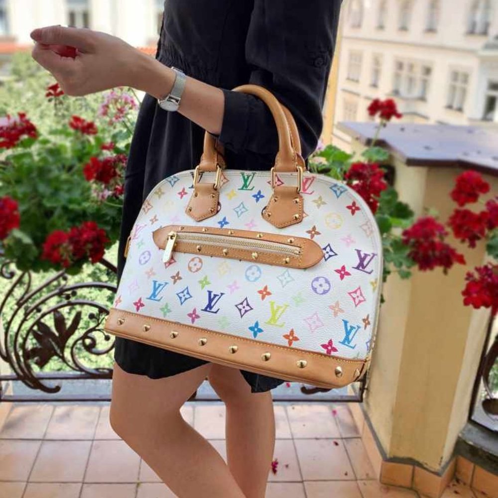 authentic Louis Vuitton Alma Blanc multicolore